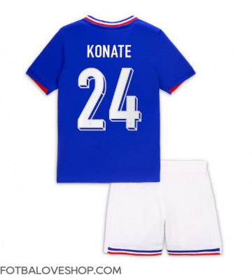 Francie Ibrahima Konate #24 Dětské Domácí Dres ME 2024 Krátký Rukáv (+ trenýrky)